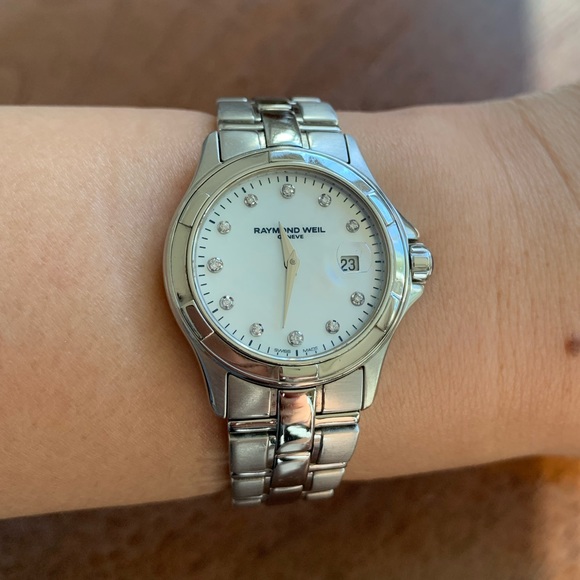 Raymond Weil Silver Mother Of Pearl Diamond Watch - Picture 4 of 4